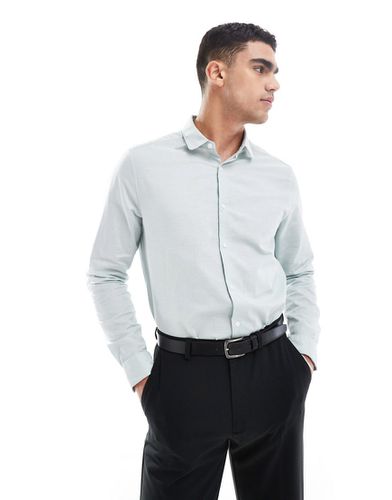 Chemise habillée en lin coupe classique avec col - menthe - Asos Design - Modalova