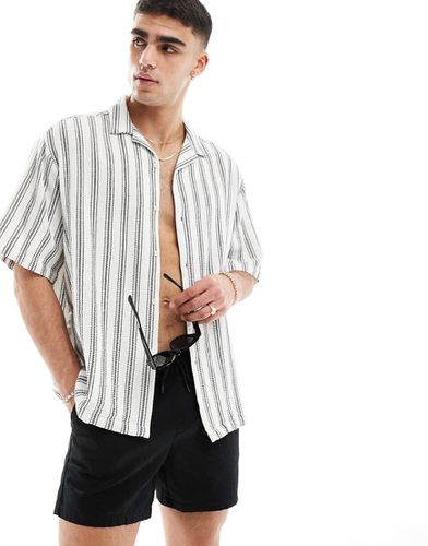 Chemise oversize ample à rayures avec col à revers - et blanc - Asos Design - Modalova