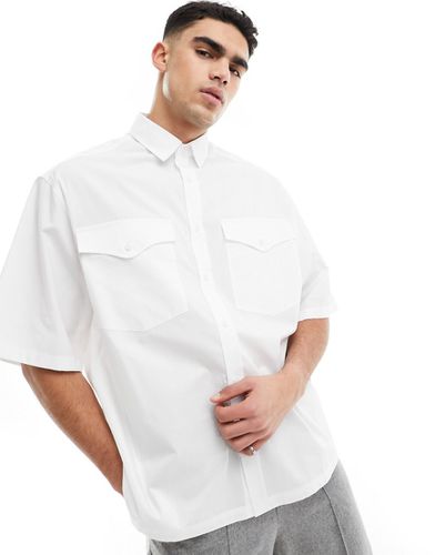 Chemise oversize coupe carrée à manches mi-longues et grandes poches - Asos Design - Modalova