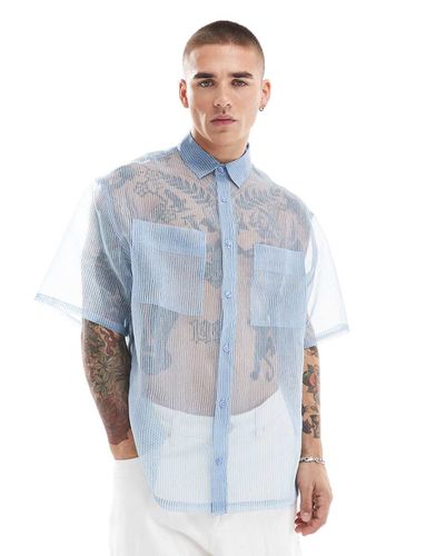 Chemise oversize coupe carrée à rayures en organza - Asos Design - Modalova