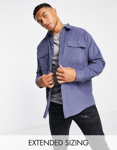 Chemise oversize en velours côtelé à deux poches - cendré - Asos Design - Modalova