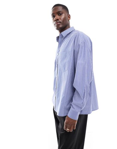 Chemise rayée oversize à manches longues avec poches et col droit - Asos Design - Modalova