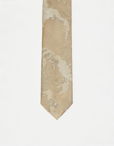 Cravate fine à imprimé fleuri oversize - Doré et argenté - Asos Design - Modalova