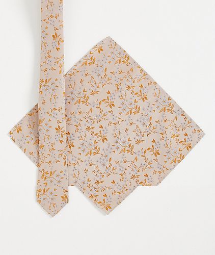 Cravate fine et pochette à petites fleurs - Asos Design - Modalova