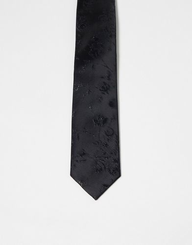 Cravate fine en satin à motif - Asos Design - Modalova