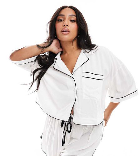 ASOS DESIGN Curve - Chemise de pyjama courte près du corps et ultra douce à liserés contrastants - Asos Curve - Modalova