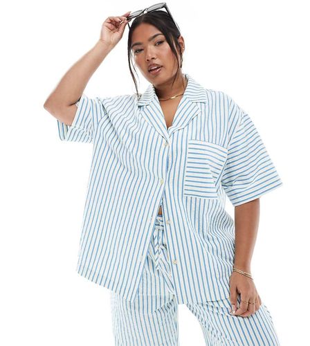 Curve - Chemise d'ensemble en crpon ray - Asos Design - Modalova