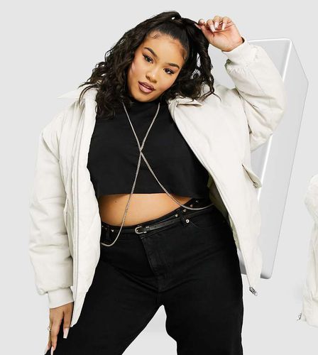 ASOS DESIGN Curve - Bomber matelassé - Crème - CREAM - Asos Curve - Modalova