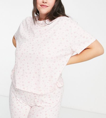 ASOS DESIGN Curve - Exclusivité - Mix & Match - T-shirt de pyjama à petits caurs - Asos Curve - Modalova