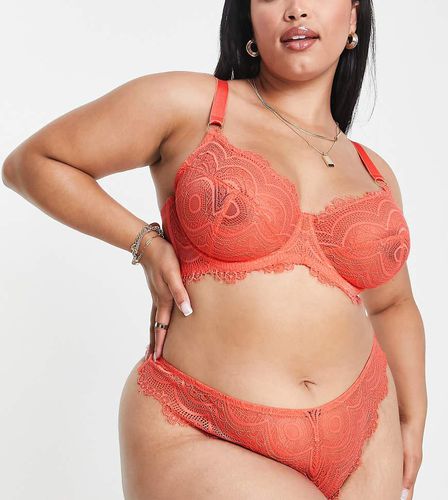 ASOS DESIGN Curve - Frankie - Soutien-gorge à armatures en dentelle - Corail - Asos Curve - Modalova