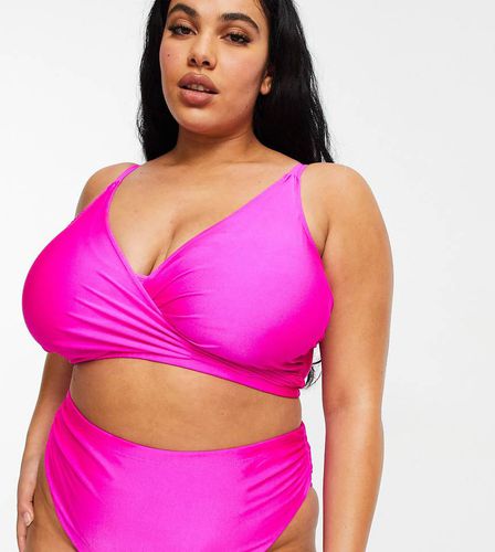 Curve - Haut de bikini froncé croisé - vif brillant - Asos Design - Modalova