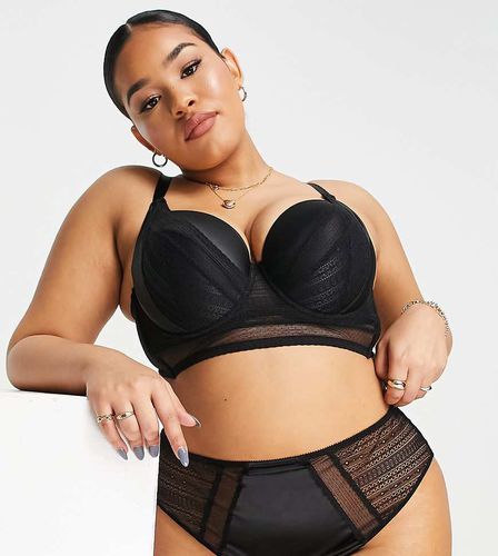 ASOS DESIGN Curve - Izzy - Culotte taille haute en satin et tulle à motif géométrique - Asos Curve - Modalova