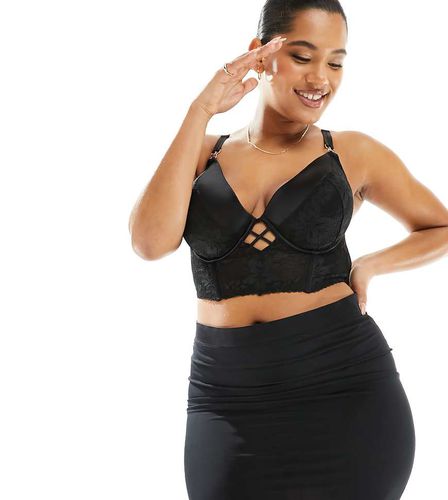 Curve - Jupe taille haute en tulle contrecollé semi-gainante - Asos Design - Modalova