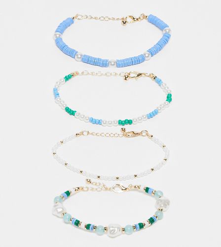 ASOS DESIGN Curve - Lot de 4 bracelets avec perles variées - Asos Curve - Modalova