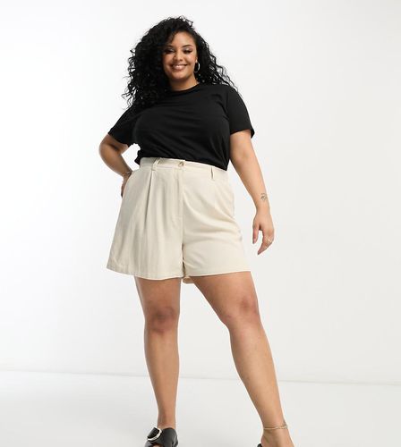 ASOS DESIGN Curve - Short dad en lin - Taupe - Asos Curve - Modalova