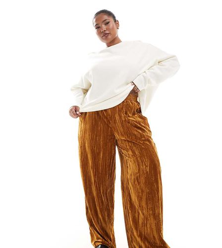 Curve - Pantalon à enfiler en velours effet froissé - Asos Design - Modalova