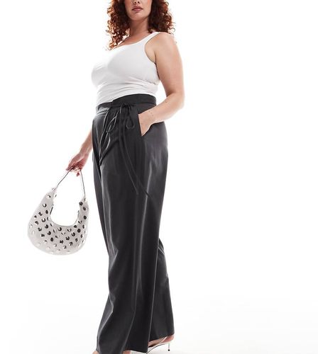 ASOS DESIGN Curve - Pantalon ajusté ample effet croisé avec liens à nouer - Asos Curve - Modalova