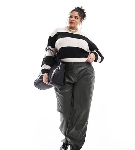 Curve - Pantalon de jogging en imitation cuir - Kaki - Asos Design - Modalova