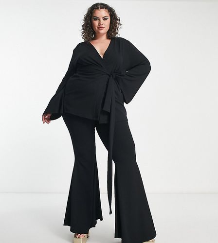 Curve - Pantalon de tailleur ultra évasé en jersey - Asos Design - Modalova