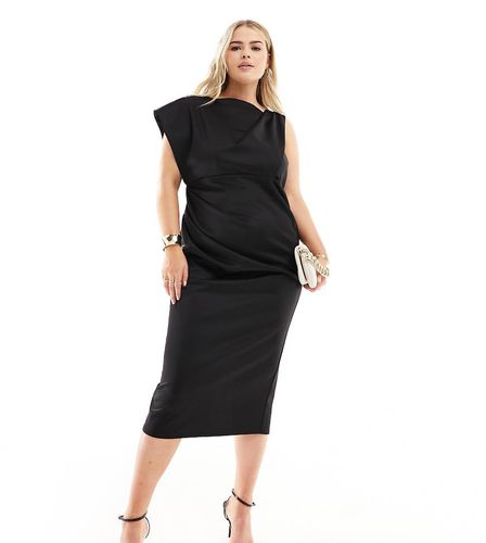 ASOS DESIGN Curve - Robe asymétrique mi-longue minimaliste à col montant - Asos Curve - Modalova