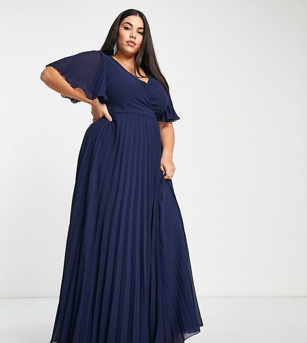 ASOS DESIGN Curve - Robe longue plissée à manches kimono et lien à la taille - Asos Curve - Modalova