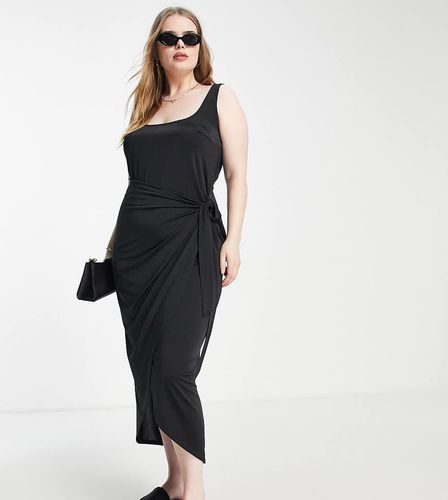 ASOS DESIGN Curve - Robe mi-longue sans manches avec encolure carrée et jupe paréo - Asos Curve - Modalova