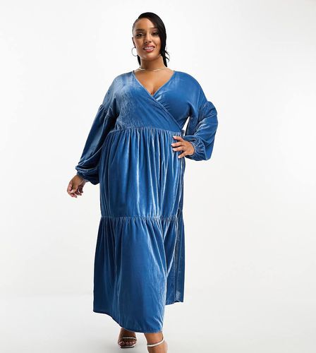 ASOS DESIGN Curve - Robe portefeuille mi-longue en velours - Asos Curve - Modalova