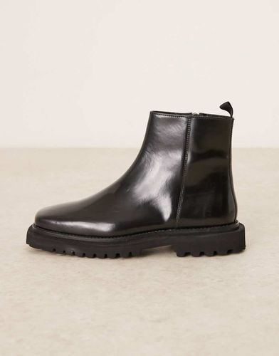 Bottines Chelsea en cuir ultra-brillant - Asos Design - Modalova