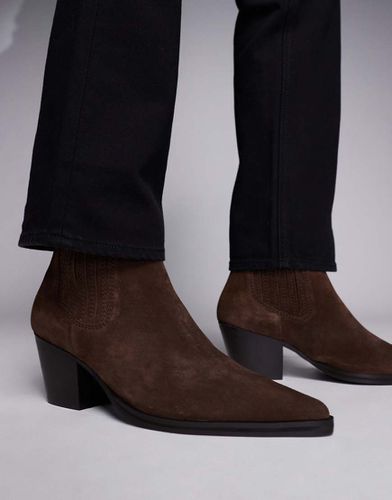 Bottines chelsea en daim avec talon cubain - Asos Design - Modalova