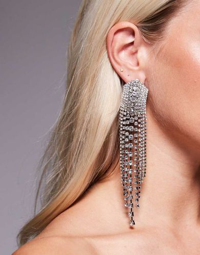 Boucles d'oreilles à pendant effet cascade à strass - Asos Design - Modalova