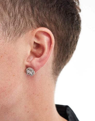 Boucles d'oreilles avec cristaux en plaqué argent véritable - Asos Design - Modalova