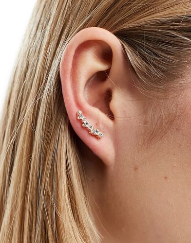 Boucles d'oreilles grimpantes serties de petites pierres - Asos Design - Modalova