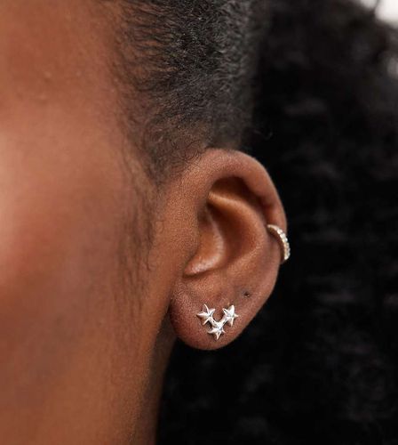 Boucles d'oreilles en argent massif à détails étoiles - Asos Design - Modalova