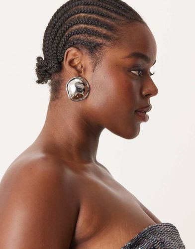 Boucles d'oreilles oversize avec détail circulaire fondu - Asos Design - Modalova