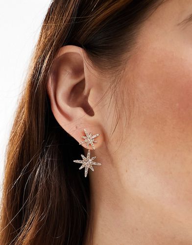 Boucles d'oreilles pendantes avec étoile en cristaux devant et derrière - Asos Design - Modalova
