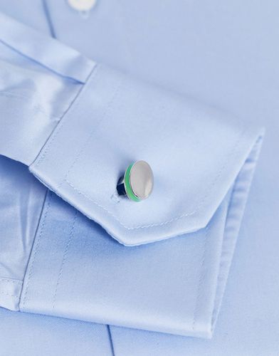 Boutons de manchettes ovales avec bordure en émail vert - Asos Design - Modalova