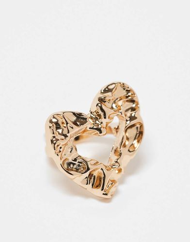 Bague avec caur oversize effet fondu - Asos Design - Modalova