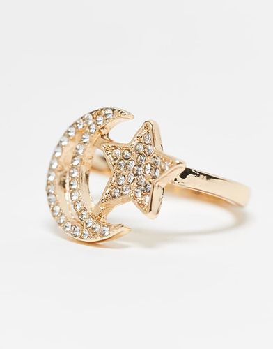 Bague avec étoile et lune - Asos Design - Modalova