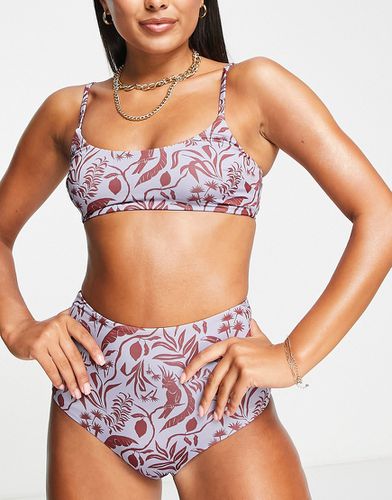 Bas de bikini taille haute à imprimé jungle - Asos Design - Modalova