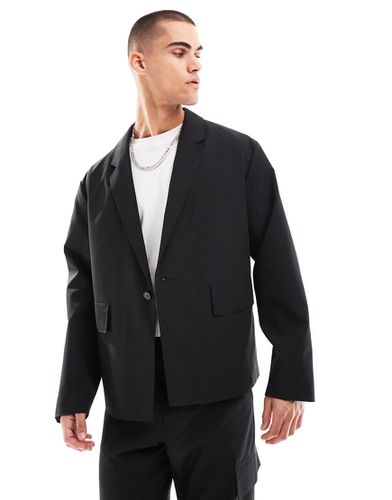 Blazer ample coupe carrée en tissu technique - Asos Design - Modalova