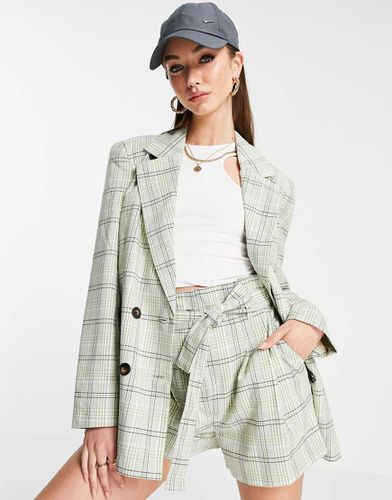 Blazer de tailleur à carreaux coupe masculine - Vert - Asos Design - Modalova