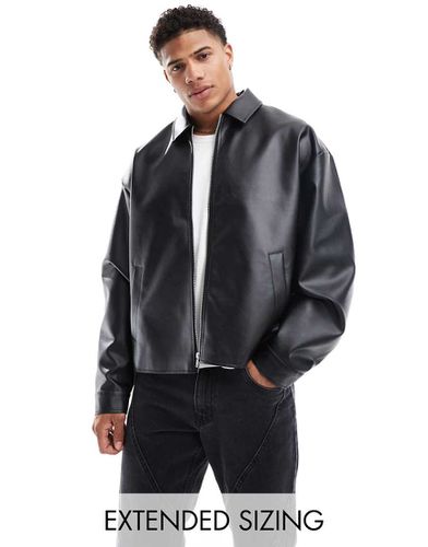 Blouson Harrington oversize coupe carrée en similicuir - Asos Design - Modalova