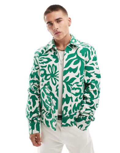 Blouson Harrington en jacquard à fleurs - Asos Design - Modalova