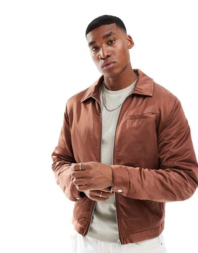 Blouson Harrington en satin - Rouille - Asos Design - Modalova