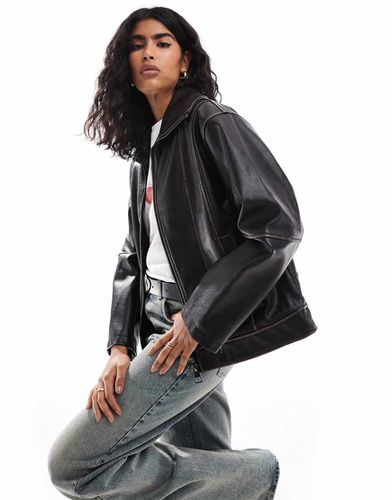 Blouson style motard oversize à col cheminée - Asos Design - Modalova