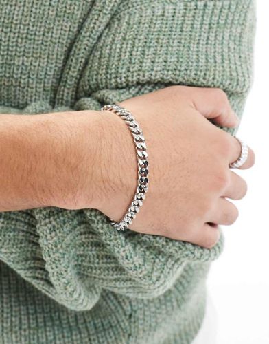 Bracelet chaîne en acier inoxydable imperméable avec maillons alternés - Asos Design - Modalova