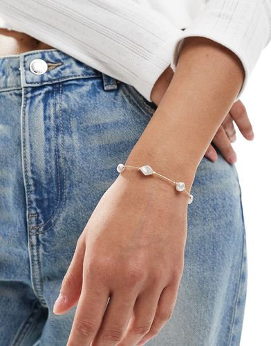 Bracelet avec chaîne fine et perles fantaisie - Asos Design - Modalova