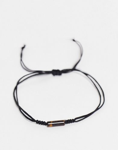 Bracelet de cheville style festival en cordon avec pierre ail de tigre - Asos Design - Modalova