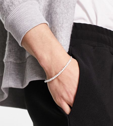 Bracelet en argent sterling avec maillons et perles nacrées - Asos Design - Modalova