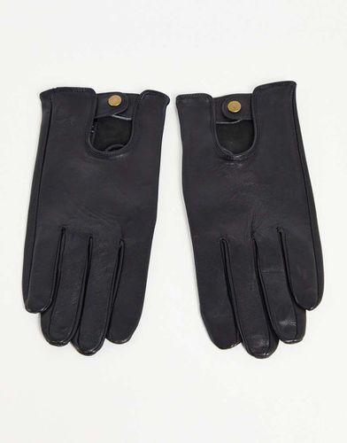 Gants de conduite en cuir - Noir - Asos Design - Modalova